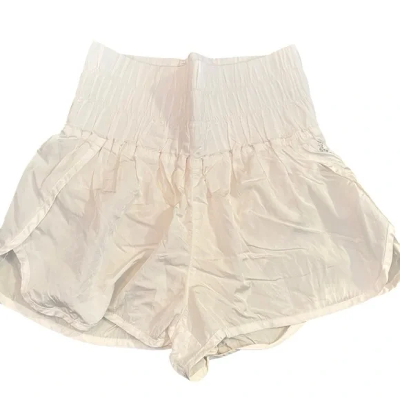 FP Movement Way Home Shorts Optic White Smocked High Rise Small - Picture 2 of 16